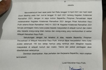 Penjelasan Lurah Kayu Putih terkait surat edaran minta takjil ke perusahaan