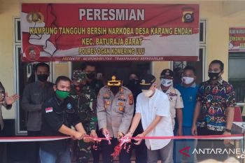 Kapolres OKU resmikan Kampung Tangguh Bersih  Narkoba