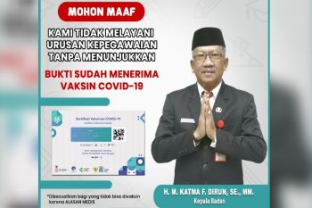 BKD Kalteng tidak melayani urusan kepegawaian jika tak ada bukti vaksin