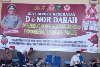 Polres Ogan Komering Ulu gelar donor darah massal