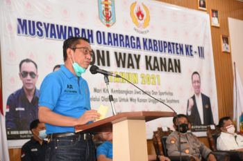 Wabup Waykanan buka Musorkab KONI Waykanan