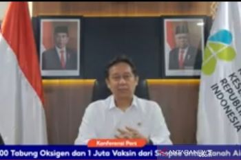 Menkes Budi Gunadi terima bantuan 1.000 tabung oksigen dan 1 juta vaksin COVID-19