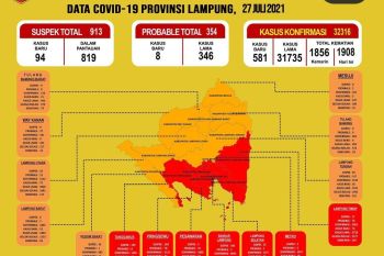 Di Lampung zona merah COVID-19 bertambah menjadi tujuh