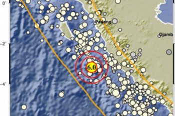 Gempa bermagnitudo 6,0 guncang barat daya Mukomuko, Bengkulu