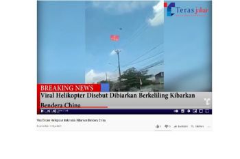 Helikopter Indonesia kibarkan bendera China hoaks