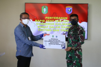 Pangdam XII/Tpr terima bantuan tes cepat dan APD dari Gubernur Kalbar