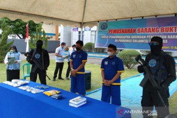 BNNP Sulawesi Tenggara musnahkan barang bukti 1,6 kilogram sabu-sabu