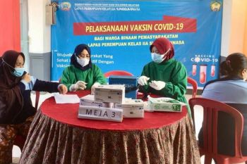 284 WBP Lapas Perempuan Sungguminasa Sulsel telah jalani vaksinasi COVID-19