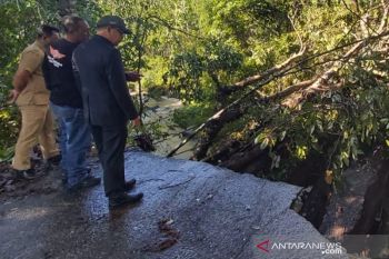 Jembatan antardesa di Kotabaru putus diterjang banjir