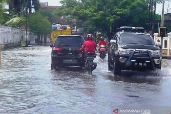 Sejumlah kawasan di Kota  Palembang terendam banjir setelah hujan lebat