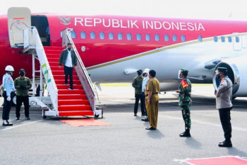 Presiden Jokowi tiba di Bandara Raden Inten II Lampung