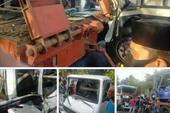 Rem blong, lima kendaraan tabrakan beruntun di Jalan Raya Loteng