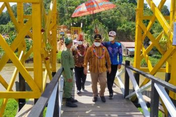 Desa di pelosok Kotim bangun jembatan cantik hasil desain lokal