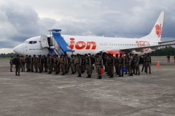 Satu SSK Brimob asal Riau tiba di Timika