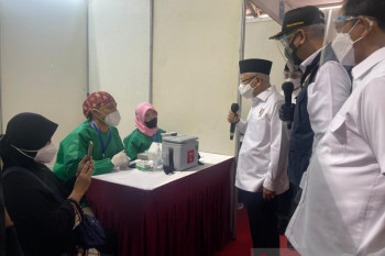 Wapres  Ma'ruf Amin tinjau sentra vaksinasi Dewan Ketahanan Nasional