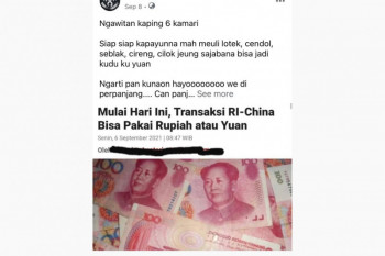 Hoaks, Yuan untuk transaksi di Indonesia