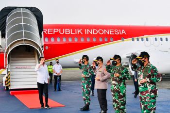 Presiden Jokowi kembali ke Jakarta usai serangkaian kegiatan di Papua