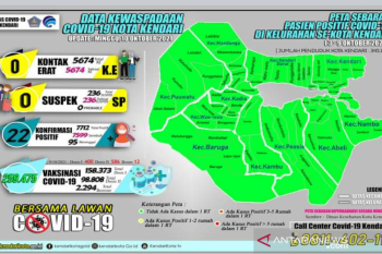 Seluruh kelurahan di Kota Kendari zona hijau COVID-19