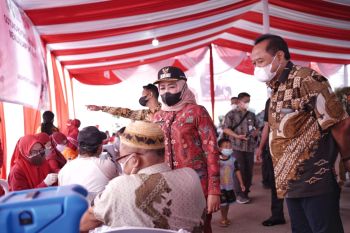 PT Pusri sukseskan vaksinasi di Banjar Agung Tulang Bawang