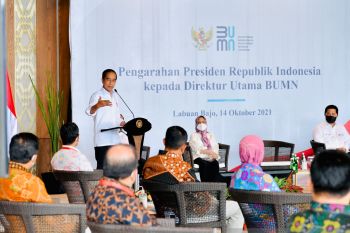 Presiden Jokowi minta BUMN untuk mencari mitra  perusahaan global