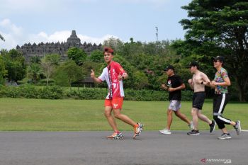 Solo marathon around the Borobudur Temple