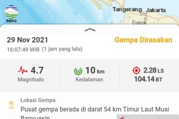 BPBD sebut belum ada gempa susulan di Musi Banyuasin