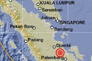 Gempa bumi guncang timur laut Musi Banyuasin
