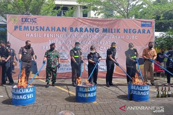 DJBC Sulbagsel memusnahkan rokok ilegal senilai Rp5,1 miliar