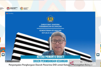 Kemenkeu beri dana insentif 20 pemda terbaik dalam pencegahan korupsi tahun 2019 dan 2020