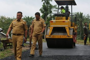 Bupati Lampung Selatan tinjau proses pekerjaan peningkatan jalan desa