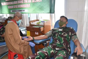 Kodim Wonosobo gelar donor darah sambut  Hari Juang TNI AD