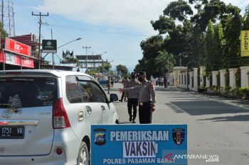 Polres Pasbar razia vaksin terhadap pengendara guna percepatan vaksinasi