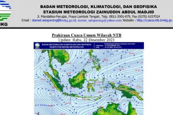 BMKG: Potensi hujan di NTB terus meningkat di akhir tahun 2021