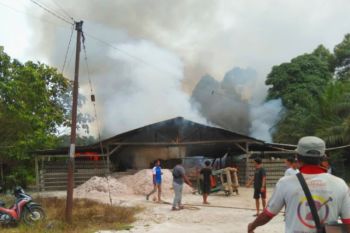 Kebakaran di Sampit hanguskan bangunan pembuatan batako