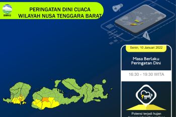 BMKG: Potensi hujan di NTB kembali meningkat di malam hari