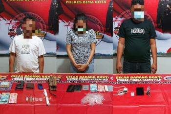 Kantongi narkoba, tiga Warga Kota Bima ditangkap Timsus Sat Brimob Polda NTB
