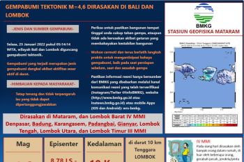 Gempa 4,6 magnitudo guncang Lombok, warga berhamburan