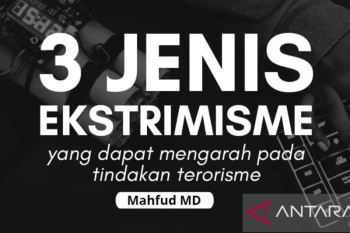 Mahfud MD sampaikan tiga ekstremisme mengarah pada terorisme
