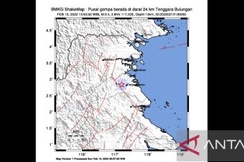 Gempa bumi kedalaman 10 kilometer menggetarkan Bulungan