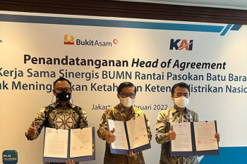 PLN-PTBA-KAI sepakat jaga rantai pasok batu bara