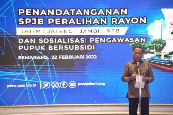 Pusri lakukan perjanjian jual beli pastikan penyaluran pupuk subsidi di empat provinsi