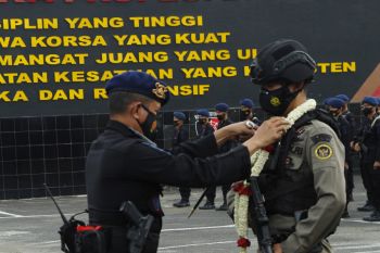 Brimob Lampung sambut personel selesai tugas dari Mandago Raya Sulteng