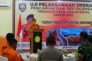 Basarnas uji pelaksanaan operasi SAR terhadap kecelakaan kapal di Mamuju
