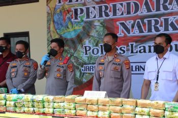 Polres Lampung Selatan sita 114 kg narkotika jenis sabu dan bekuk 11 pengedar