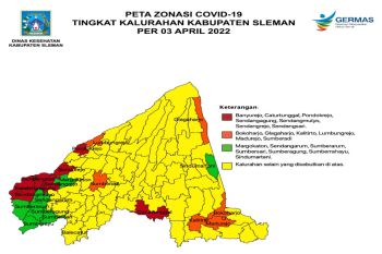 Zona kuning penyebaran COVID-19 mendominasi di Sleman