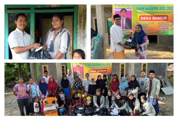 Mahasiswa KKN STAI Yasba-Kantor Kemenag Lamsel bagikan sembako di Desa Sumur