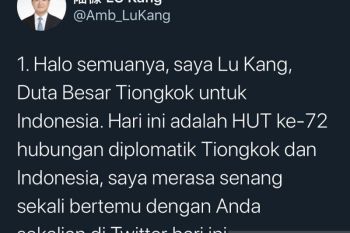 Dubes China Lu Kang bikin akun Twitter baru untuk menyapa masyarakat Indonesia