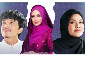 Pasangan selebritas Atta-Aurel menyanyi bersama Siti Nurhaliza dalam "Alhamdulillah"