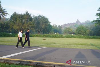 Wapres Ma'ruf Amin jalan santai di kawasan Candi Borobudur