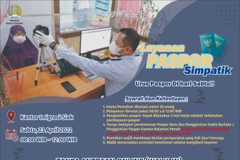 Besok paspor simpatik Imigrasi Siak, bisa urus paspor di hari Sabtu